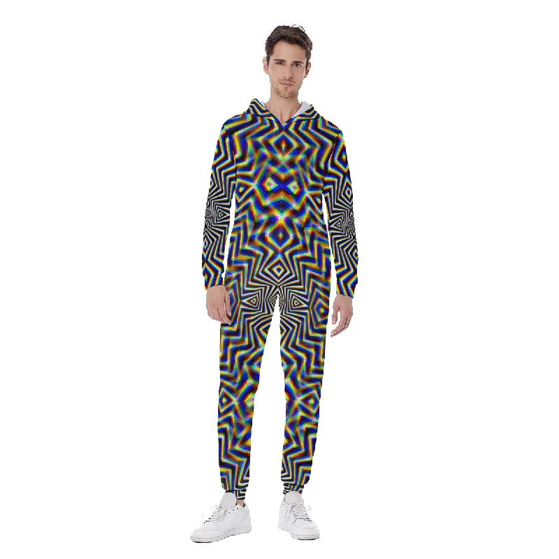 Chromadelic Men's Hooded Jumpsuit / Bodysuit / Onesie Streetwear Style