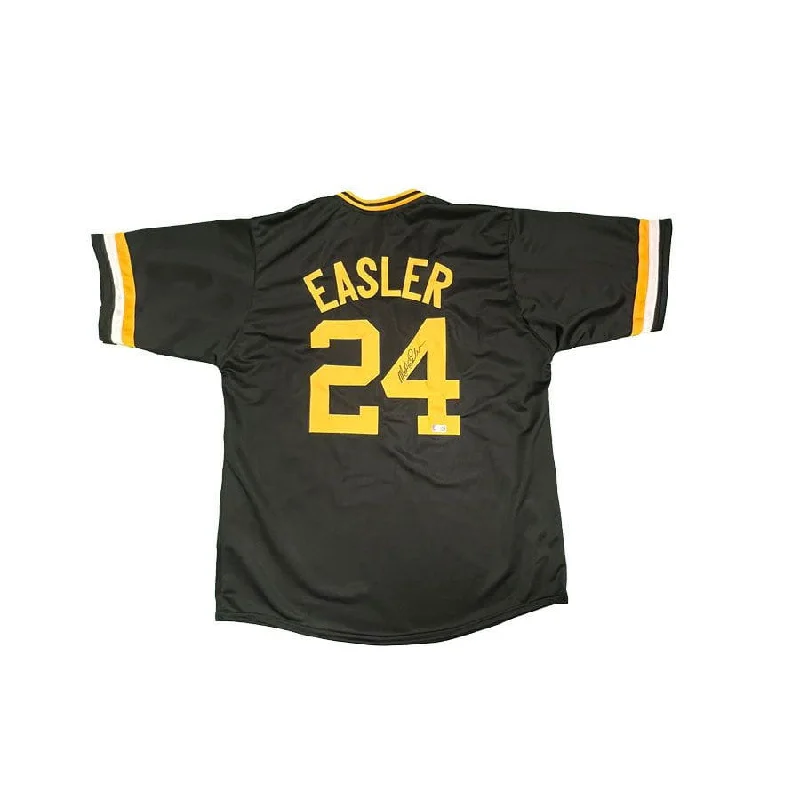 Mike Easler Signed Black Baseball Jersey Youthful Men's Anime