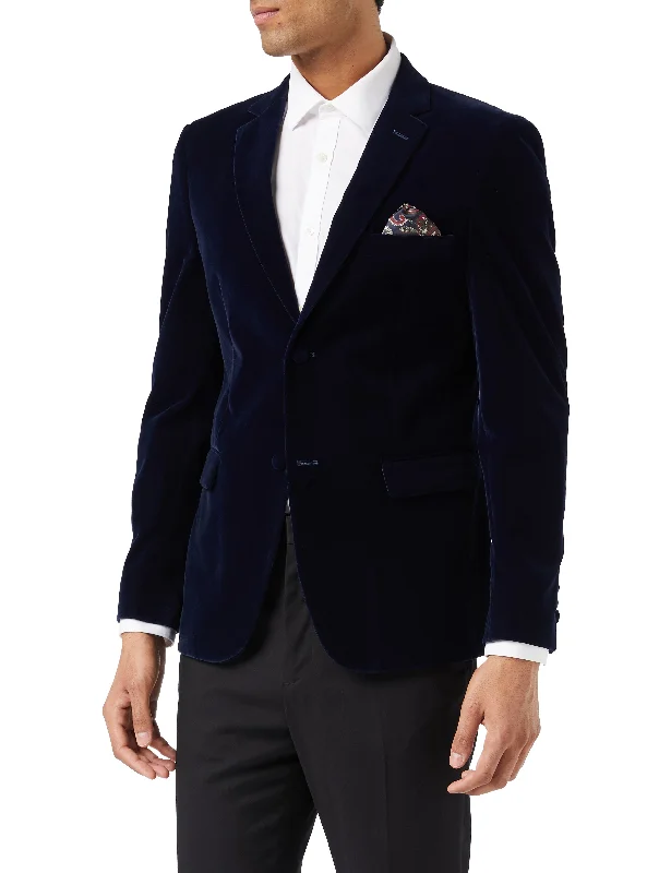 GARY- NAVY VELVET BLAZER Edgy Men's Punk