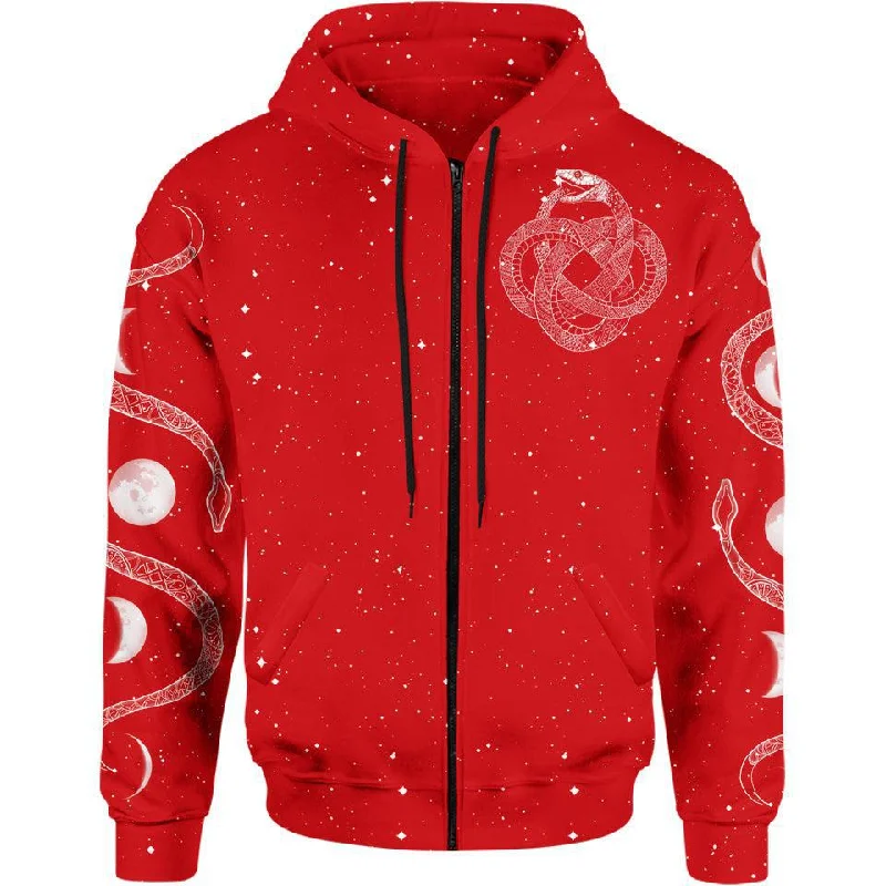 Ouroboros Zip Hoodie - Red Edition Traditional Men's Wool