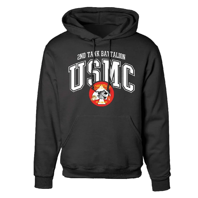 2nd Tank Battalion Arched Hoodie Monochromatic Office Style