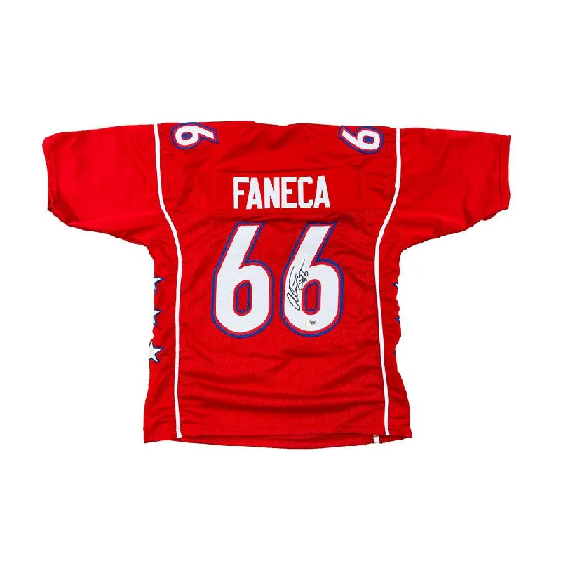 Alan Faneca Signed Custom Red Pro Bowl Jersey Refined Men's European