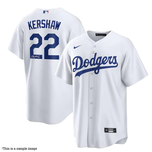 Clayton Kershaw Autographed Replica White Dodgers Jersey Business