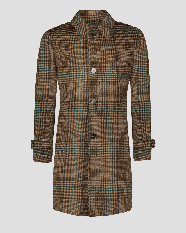 SG Car Coat – Brown + Green Plaid Dynamic Men's Glow