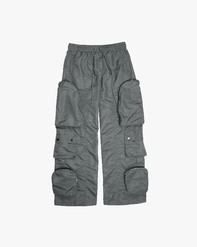 EPTM BAGGY MOON ZIP CARGO PANTS - GREY Sophisticated Men's 