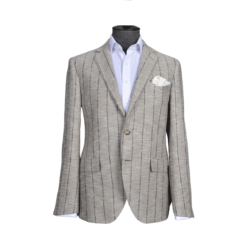 BEIGE AND BLACK CHALK PINSTRIPE Masculine Men's 