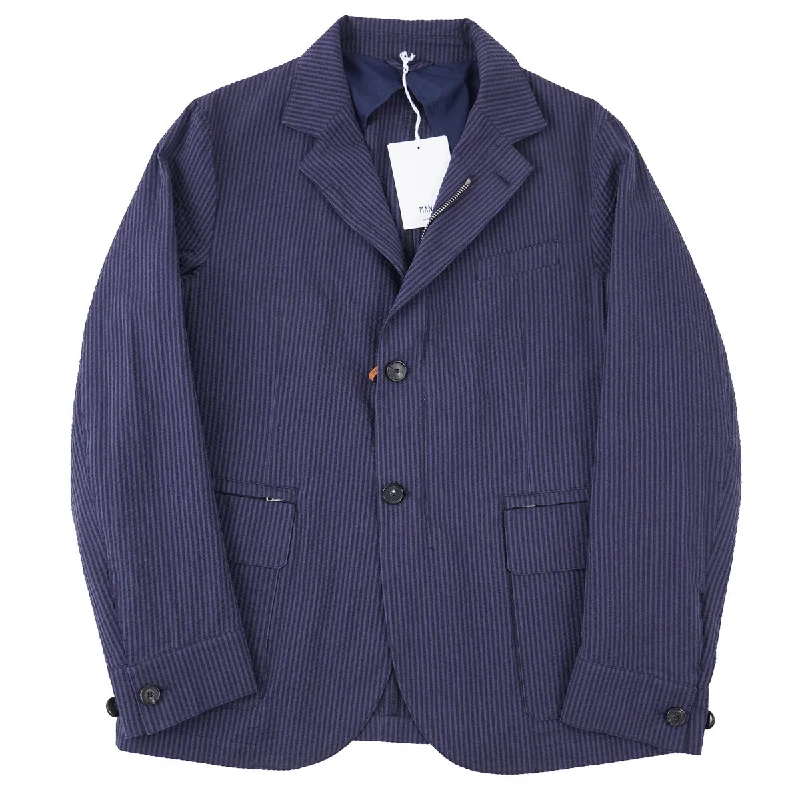 Manto Seersucker Cotton Outerwear Blazer Refined Men's European