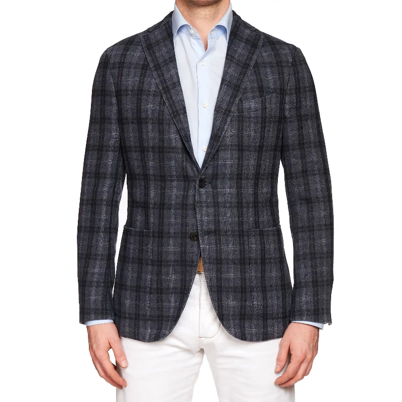 BOGLIOLI "K.Jacket" Gray Plaid Cashmere-Wool-Cotton Unlined Jacket EU 50 NEW US 40 Athletic Men's High