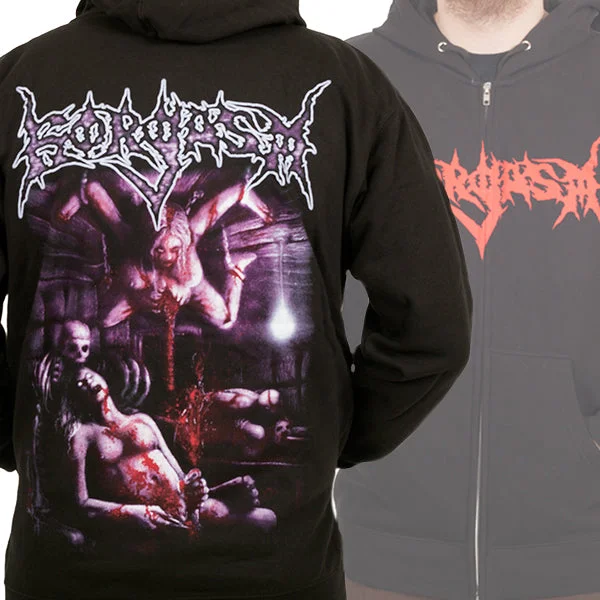 Gorgasm "Lacerated Masturbation" Zip Hoodie Trendy Men's Bucket