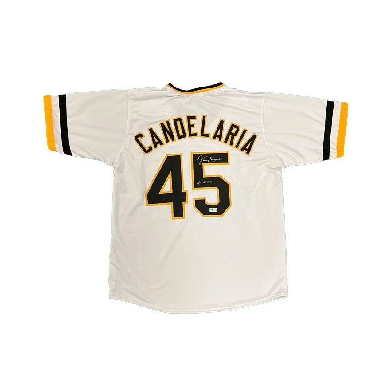 John Candelaria Signed Custom White Baseball Jersey with "79 W.S.C." Bold Men's Statement