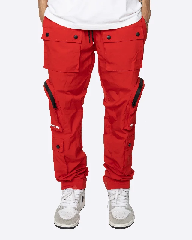 DAVE EAST "DOPE BOY" CARGO PANTS- RED Elegant Men's Formal 