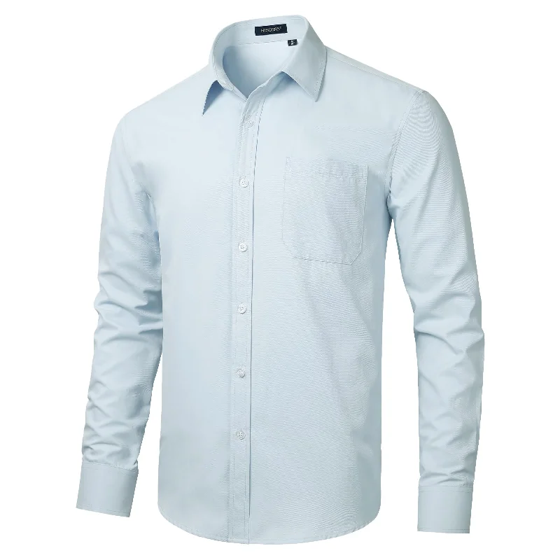 Men's Dress Shirt with Pocket - MICRO TWILL BLUE Athletic Men's High