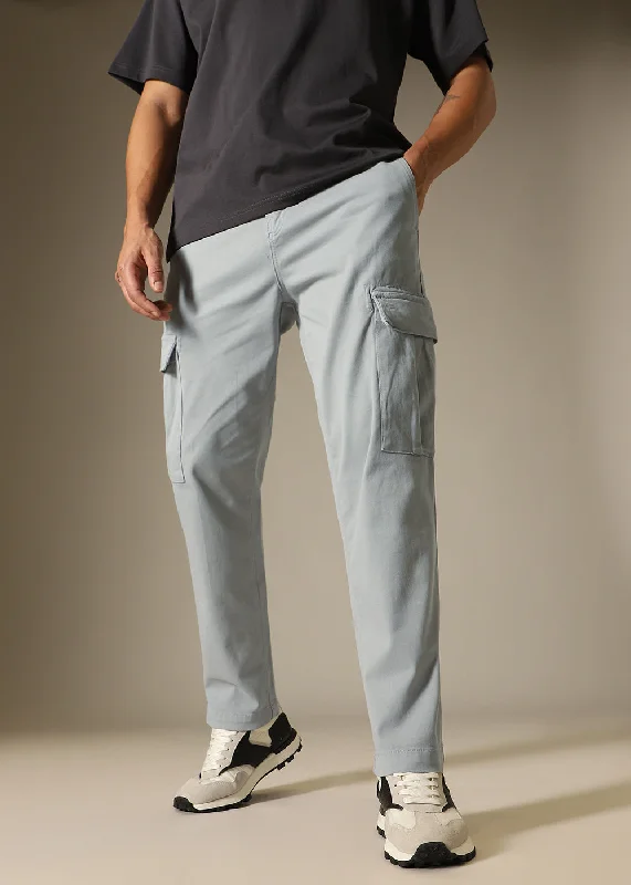 Grey Twill Cargo Pant Streetwear Style