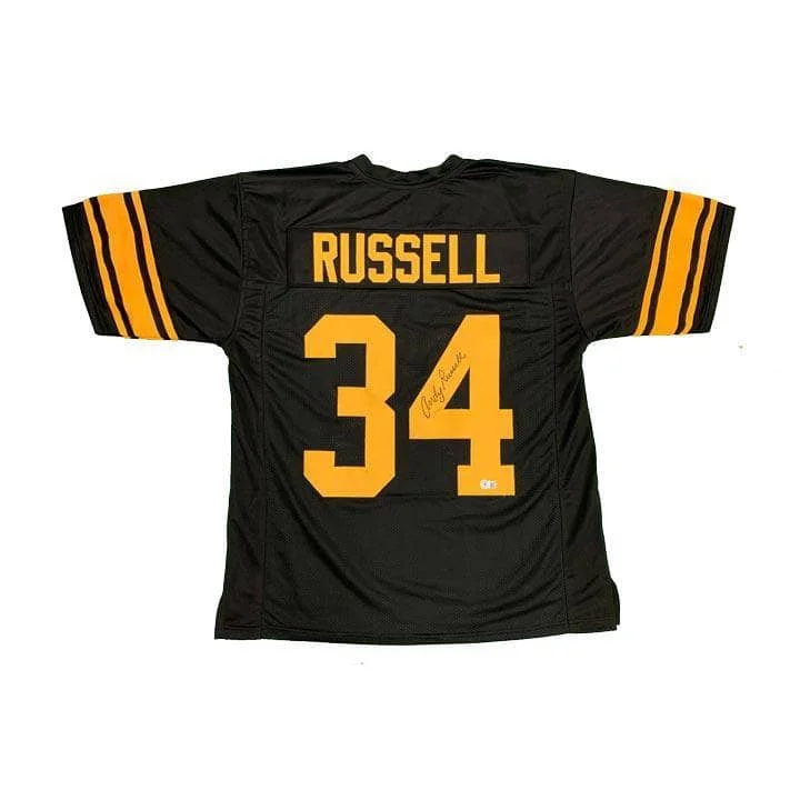 Andy Russell Signed Custom Anniversary Jersey Laid