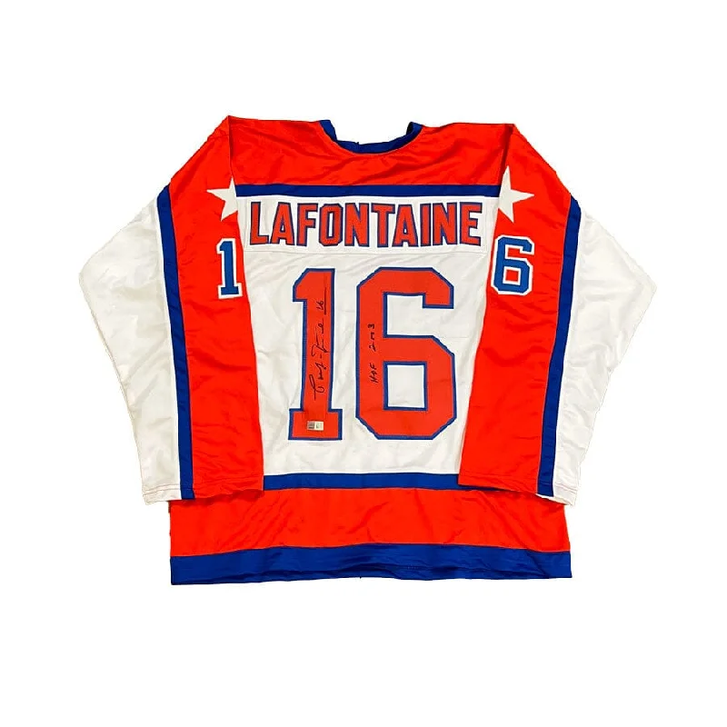 Pat LaFontaine Signed Custom Team USA Stitched Jersey with HOF 2003 Modern Men's Geometric