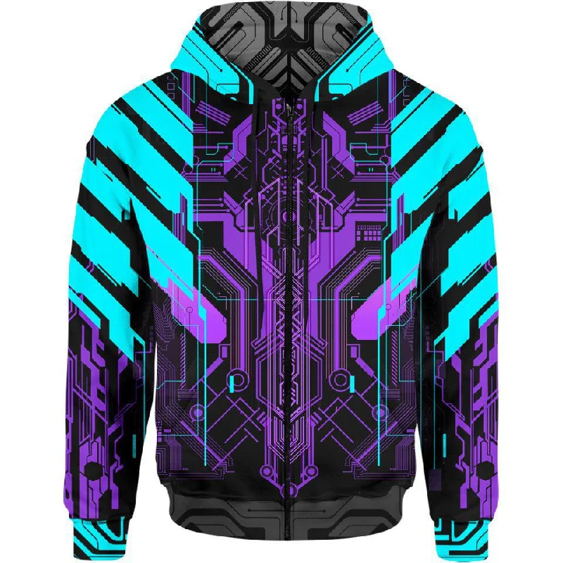 Ultraviolet Zip Hoodie Cozy Men's Winter