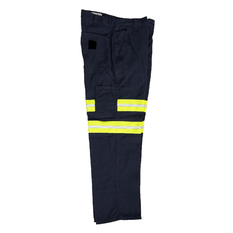 Used Brand Name Hi-Visibility Work Dungarees - Navy Blue Trendy Men's Scandinavian