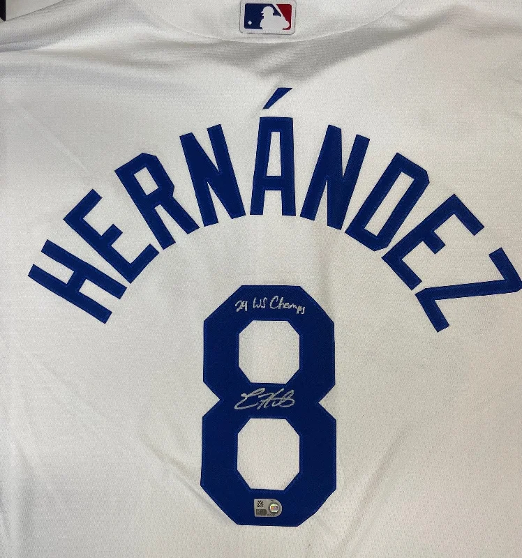 Kiké Hernandez Autographed "24 WS Champs" Dodgers Replica Jersey Edgy Men's Punk