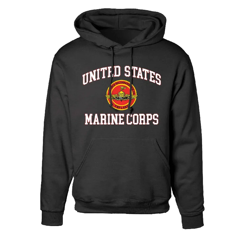 2nd Force Reconnaissance Co USMC Hoodie Monochromatic Office Style