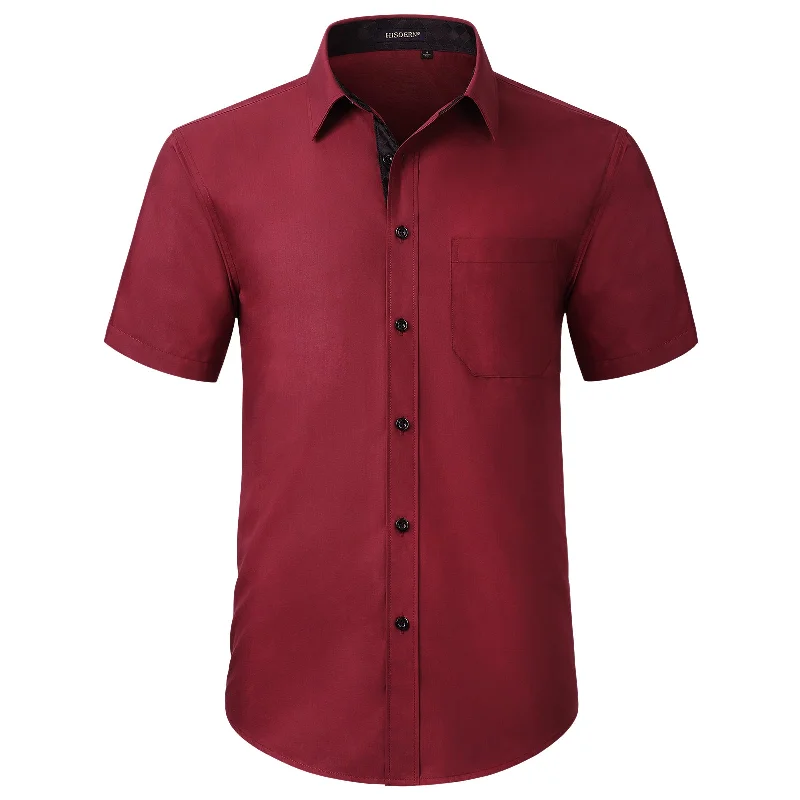 Men's Short Sleeve Shirt with Pocket - B1-RED Dapper Men's 1920S