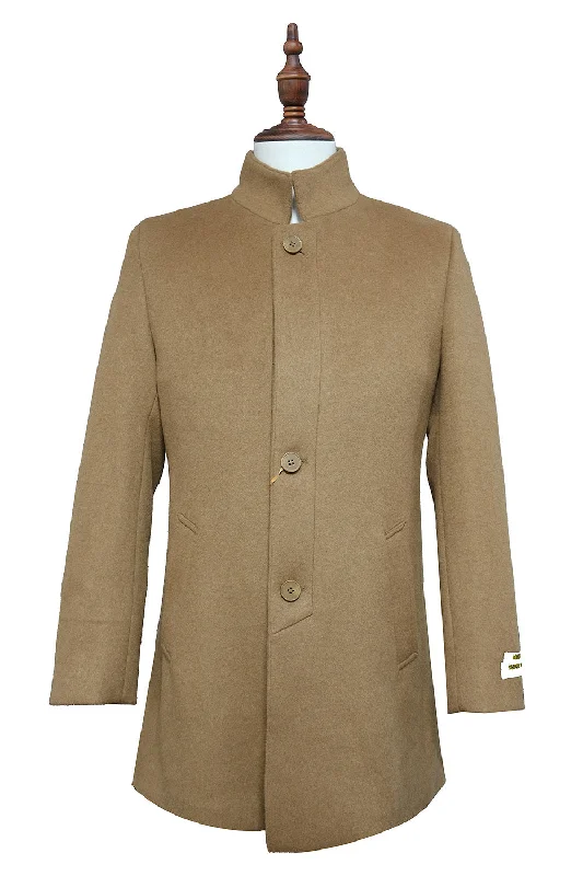 Wool and Cashmere Top coat in Camel Dapper Men's Bow