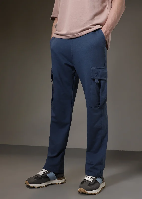 Cobalt Blue Cargo Joggers Elegant Men's Formal 