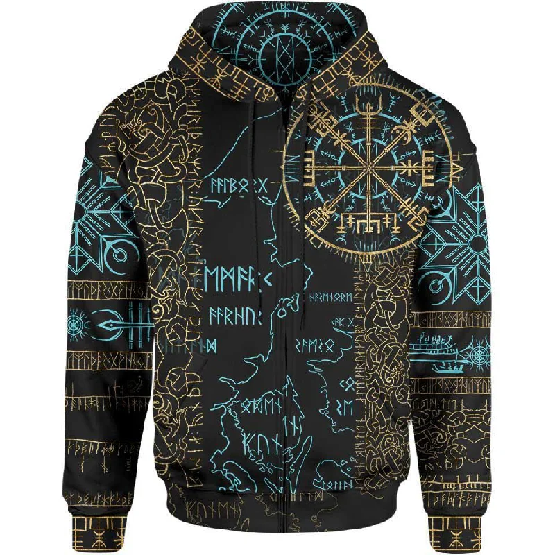 Vegvisir Zip Hoodie - Limited Vintage Men's 1970S Disco