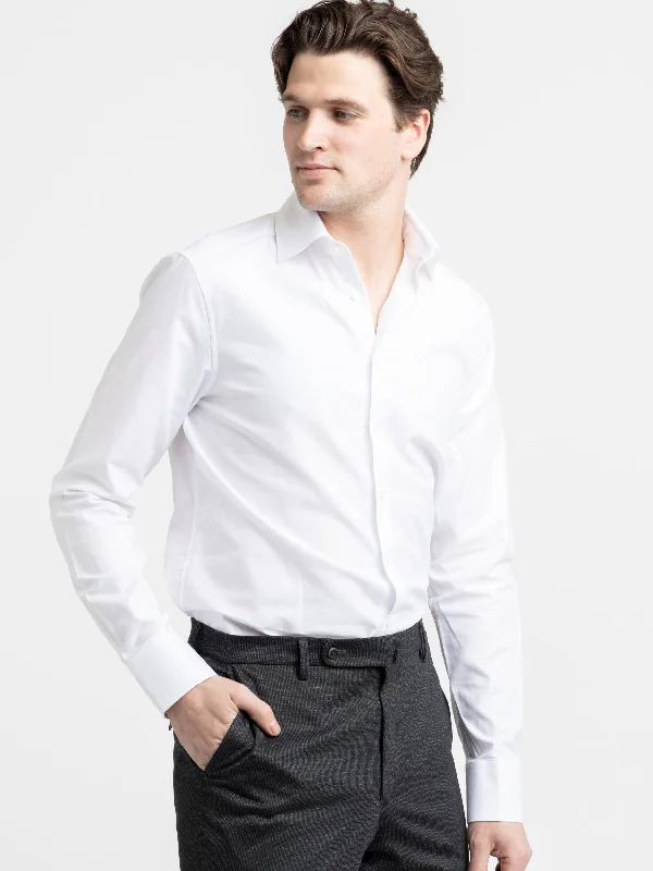 White Stretch Dress Shirt Beach