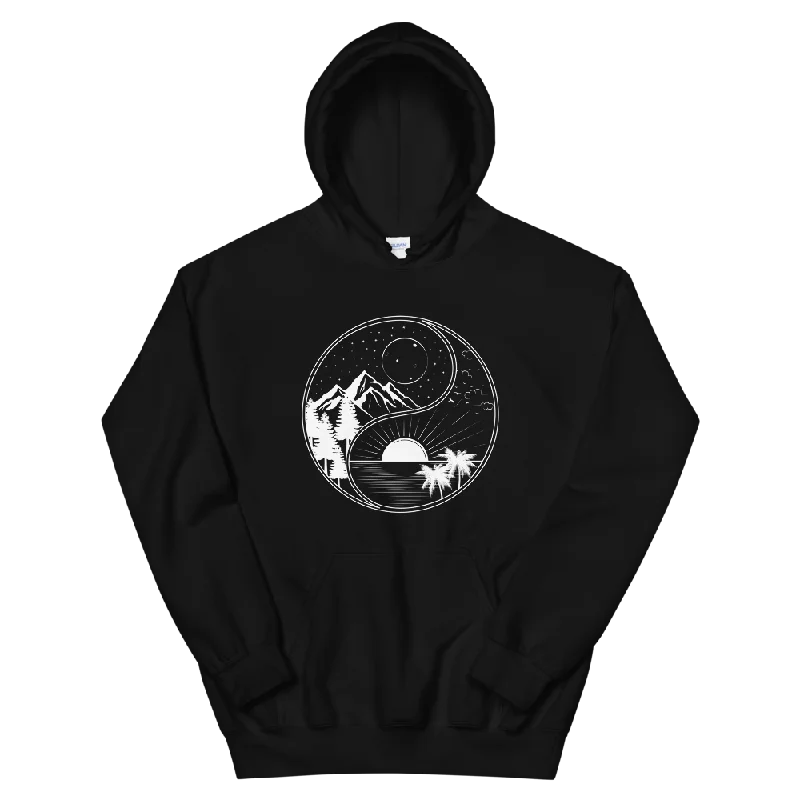 Yin Yang Nature Graphic Hoodie Hip Men's Retro