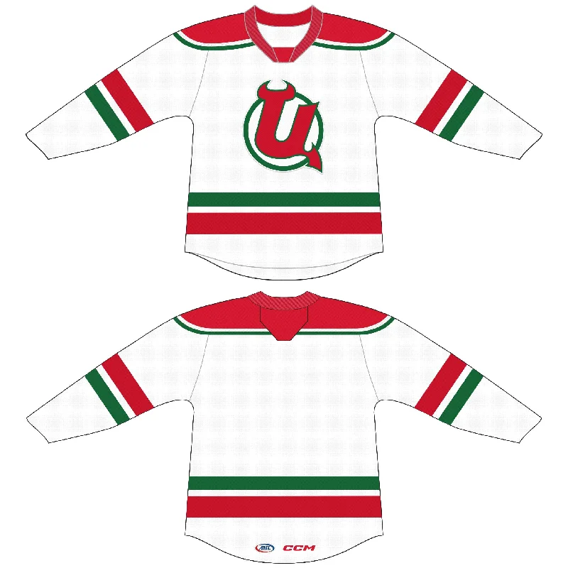 Utica Devils White Throwback Youth Replica Jersey Trendy Men's Scandinavian