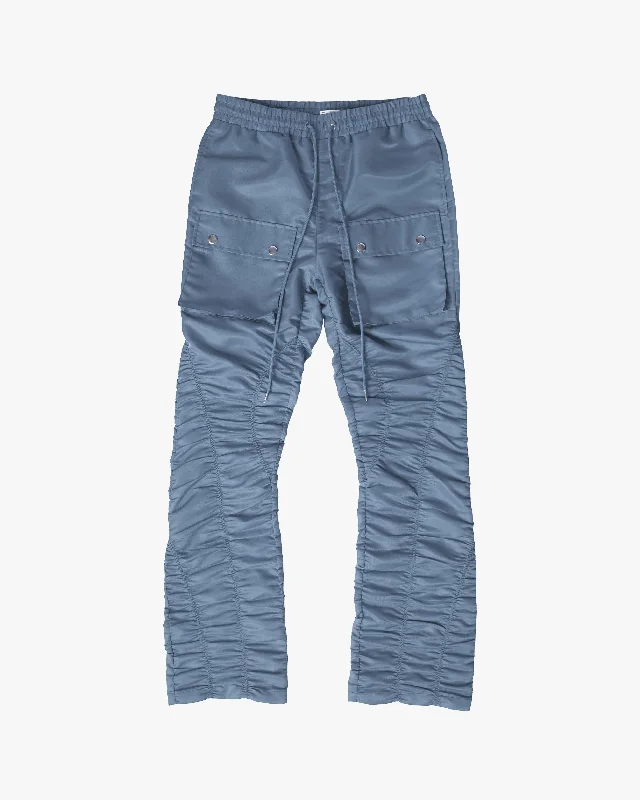 EPTM RUCHED FLARE PANTS-DENIM BLUE Minimalist Men's Casual 