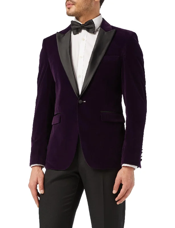 DINNER RICKY - Purple Soft Velvet Tuxedo Jacket Adventure