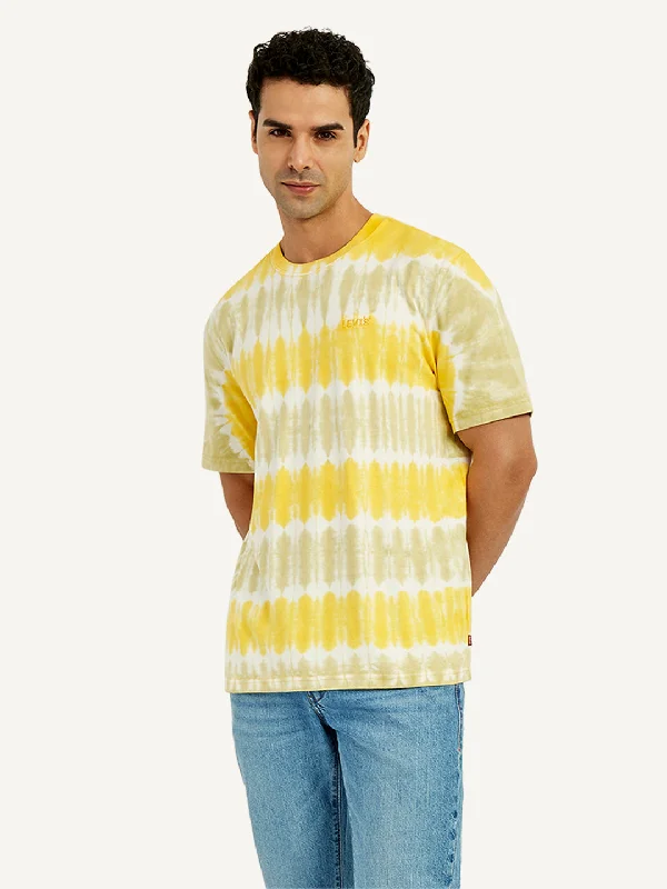 Men's Tie-Dye Crew Neck T-Shirt Sporty Men's Tennis