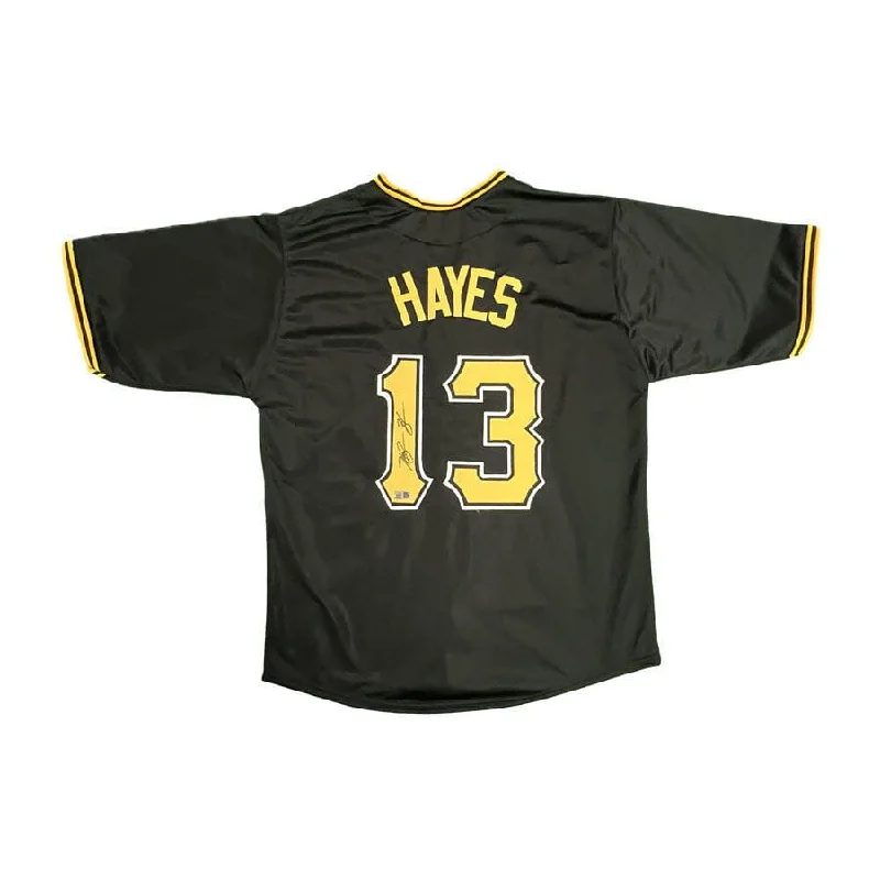 Ke'Bryan Hayes Signed Custom Black Baseball Jersey Dynamic Men's Glow