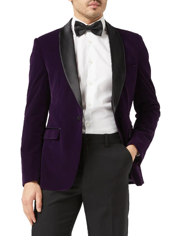 Tuxedo Ricky - Purple Soft Velvet Jacket Dynamic Men's Glow