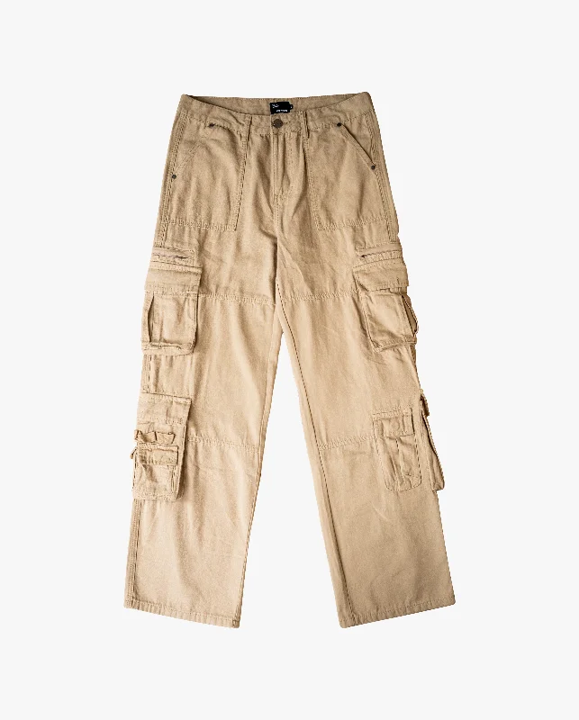 EPTM CANVAS CARGO PANTS - KHAKI Cool Men's Distressed