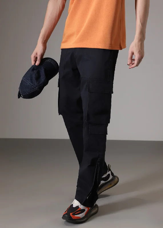 Sapphire Blue Zipper Cargo Pant Modern Men's 