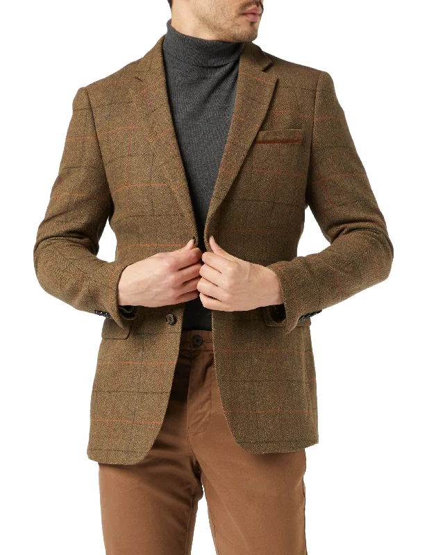 JARVIS - Tweed Check Tan Blazer Dynamic Men's High