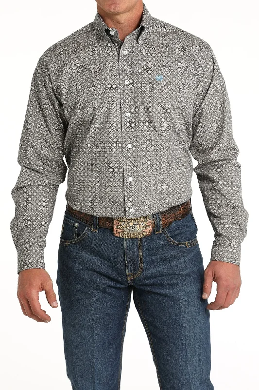 Cinch Men's  Blue Medallion Print Shirt Hip Men's Retro