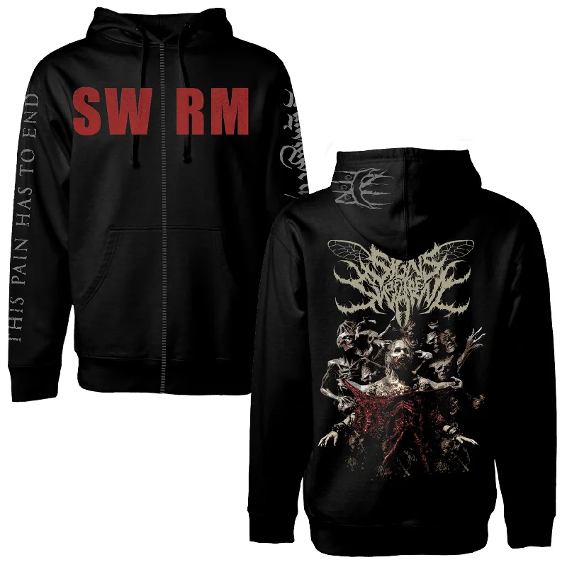 Signs of the Swarm "SWRM" Zip Hoodie Modern Men's Geometric