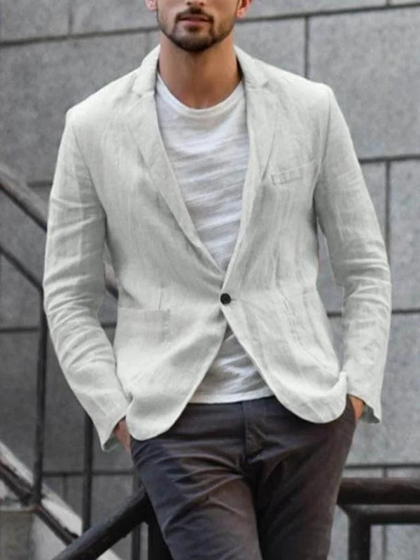 Men Blazer - Casual Linen Blazer Refined Men's European