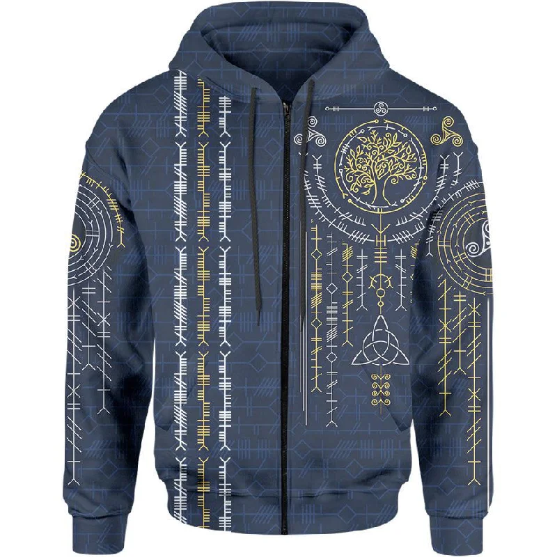 Ogham Zip Hoodie Relaxed Men's Beach