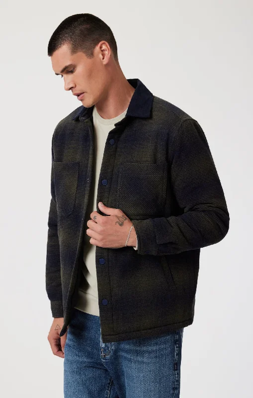 PLAID SHACKET IN KHAKI CHECK Trendy Men's Scandinavian