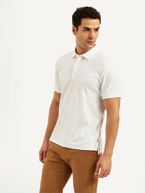 Men's Textured Slim Fit Polo T-Shirt Refined Men's European