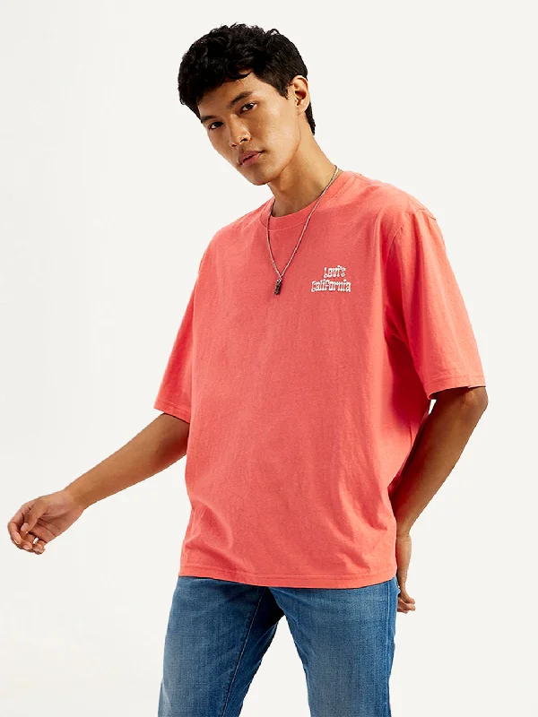 Men's Solid Loose Fit T-Shirt Youthful Men's Pop