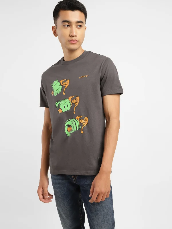 Men's Graphic Print Regular Fit T-shirt Artistic Men's Avant