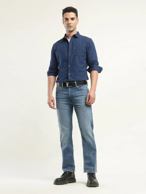 Men's 513 Slim Straight Fit Indigo Jeans Laid