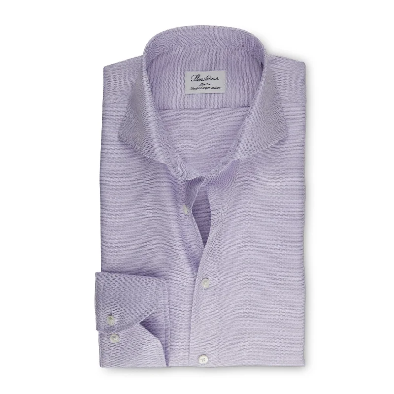 Slimline Lavender Shirt Textured - Stenströms Refined Men's Hand