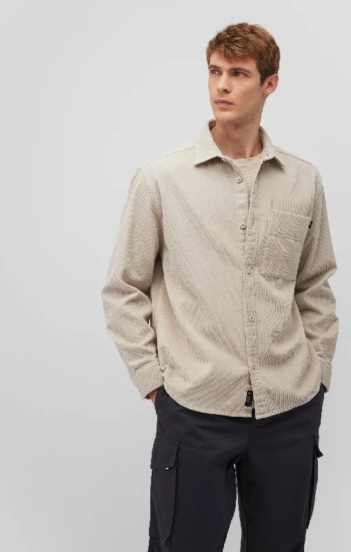 CORDUROY BUTTON-UP SHIRT IN MOONSTRUCK Youthful Men's Pop