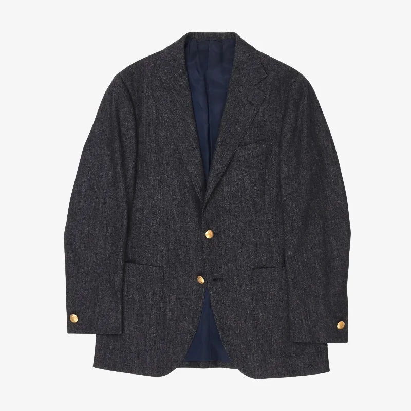 Trofeo Wool Denim Blazer Preppy Men's College